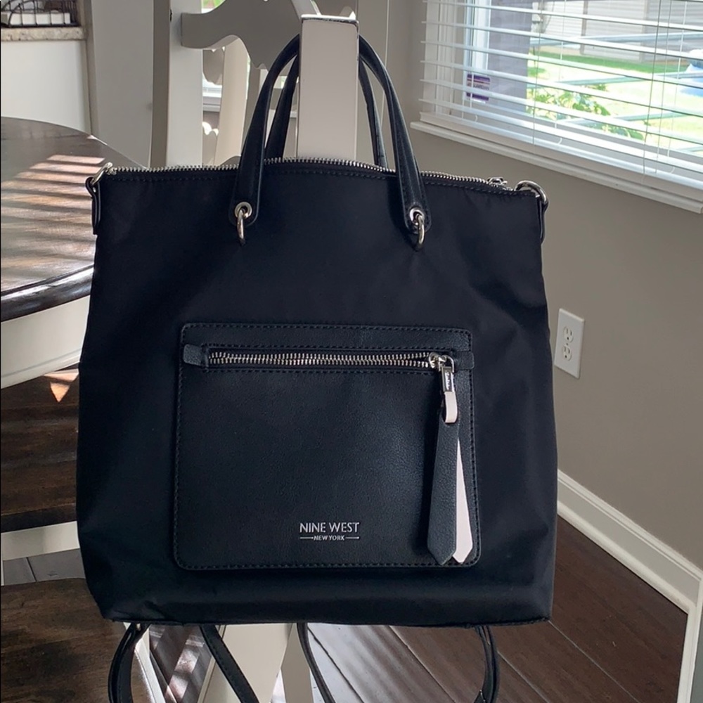 Nine West black nylon backpack